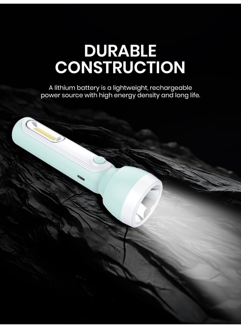 Ogera مصباح يدوي ببطارية ليثيوم LED - مصباح قابل لإعادة الشحن فائق السطوع مع بطارية ليثيوم تدوم طويلاً، مدمج وقوي، مصباح جيب مقاوم للماء للتخييم، المشي في الطبيعة والاستخدام الطارئ - Image 4